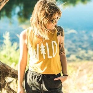 keep nature wild Mustard Yellow 'WILD' Tank